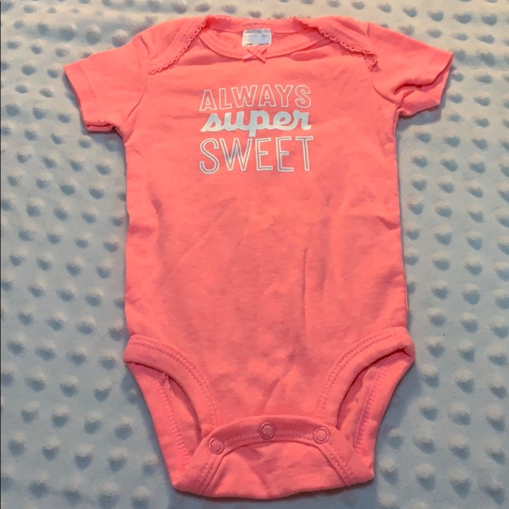 Light/neon pink Carter’s Onesie